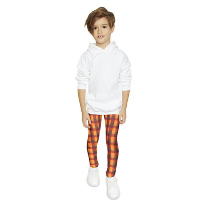 Vintage Fall Plaid Youth Full-Length Leggings (AOP)