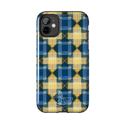 Blue and Gold Tough Phone Cases