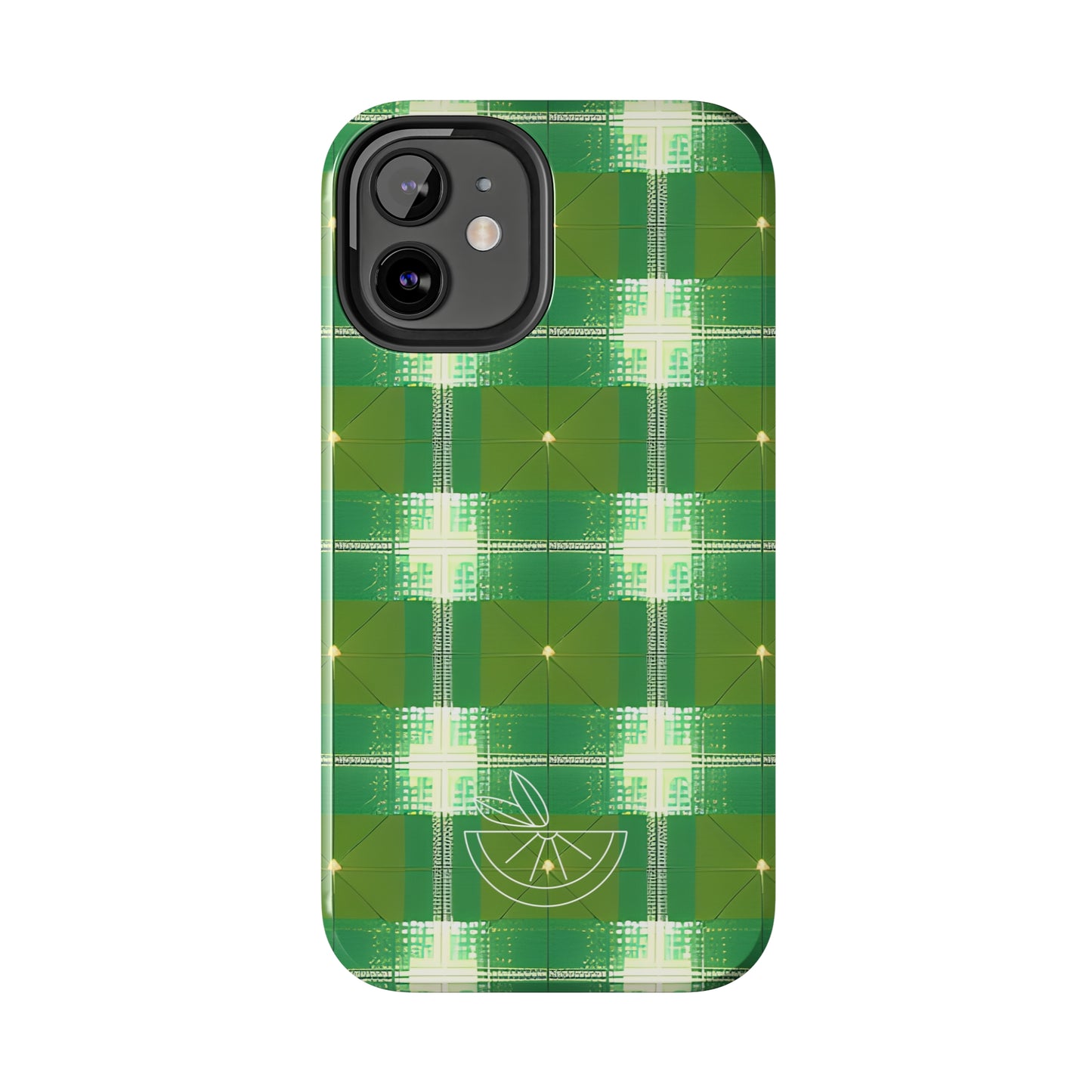 Green and White Print Tough Phone Cases