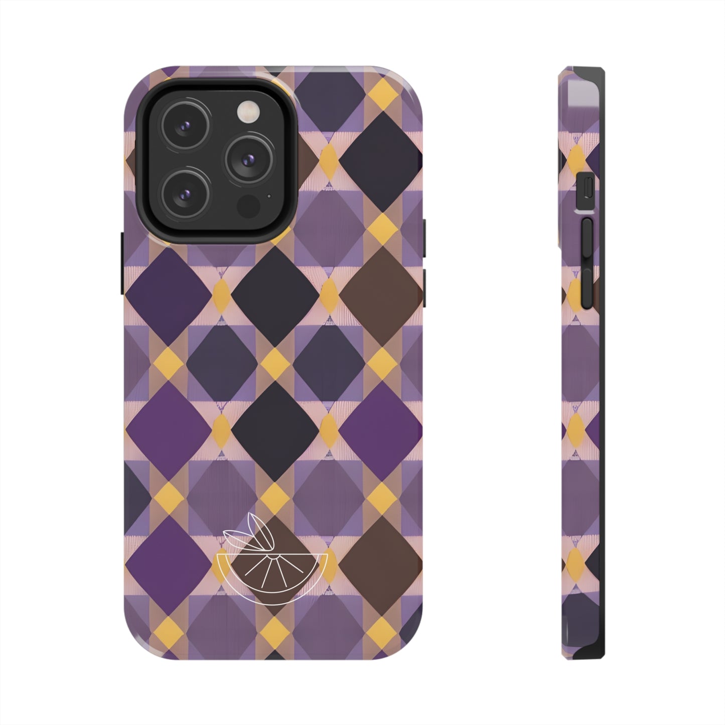 Purple Geo Plaid Tough Phone Cases