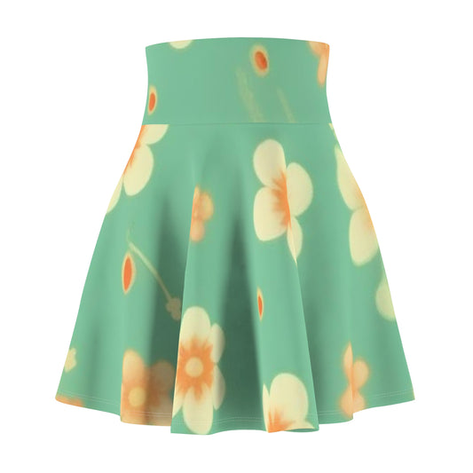 Vintage Coral Flowers Skater Skirt (AOP)