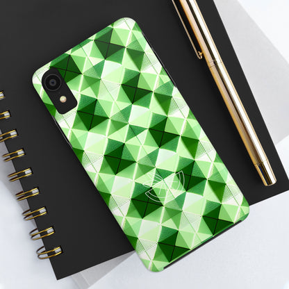 Go Green and White! Geo Print Tough Phone Cases