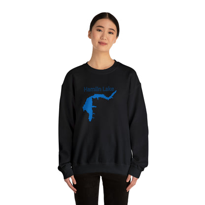 HLC Hamlin Lake Map Unisex Heavy Blend™ Crewneck Sweatshirt