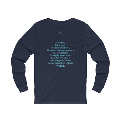 Hail Mary  w/prayer  Unisex Jersey Long Sleeve Tee