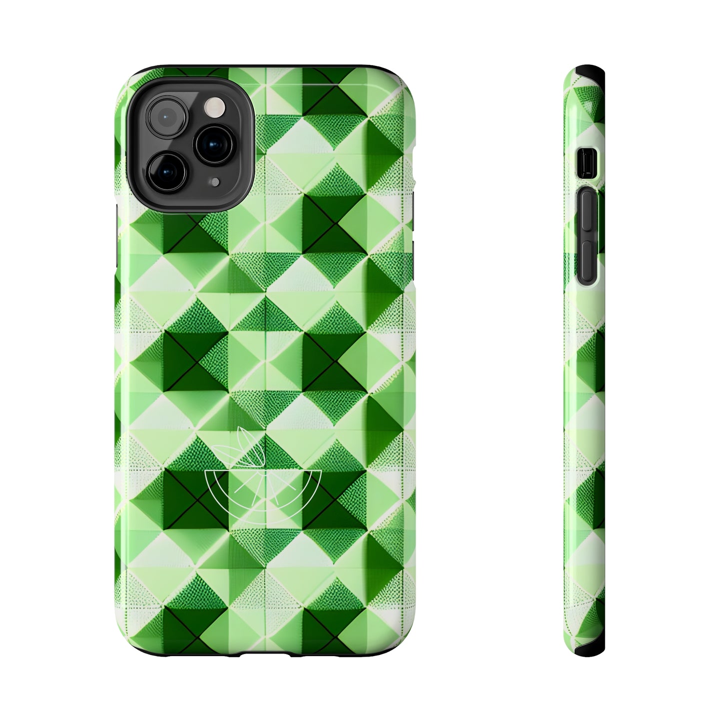 Go Green and White! Geo Print Tough Phone Cases