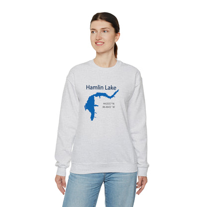 HLC Hamlin Lake Map Unisex Heavy Blend™ Crewneck Sweatshirt