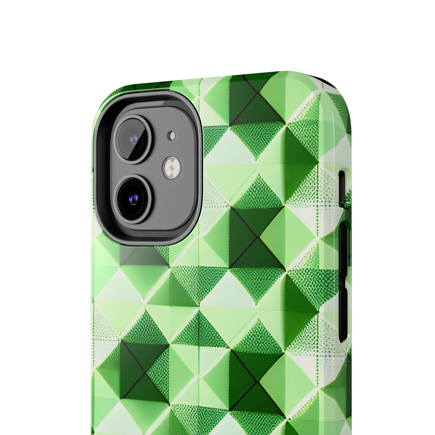 Go Green and White! Geo Print Tough Phone Cases