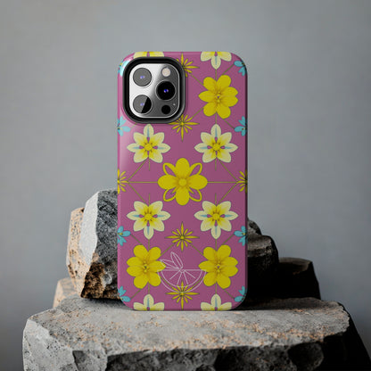 Vintage Yellow Flowers Tough Phone Cases