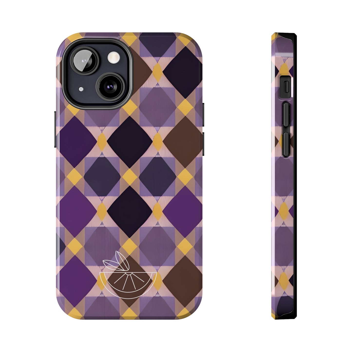 Purple Geo Plaid Tough Phone Cases