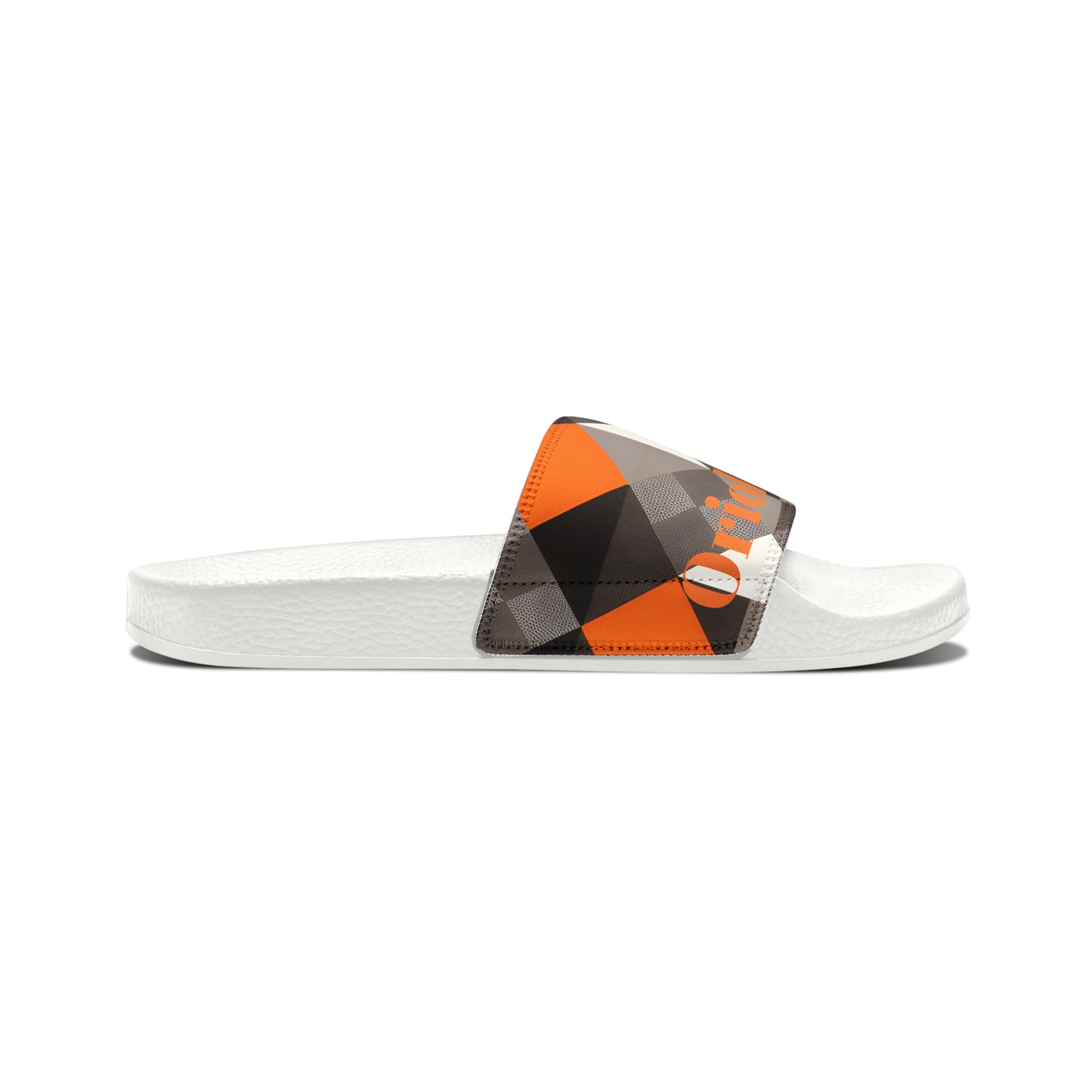 Orioles Fan Geo Print Youth PU Slide Sandals