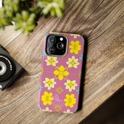 Vintage Yellow Flowers Tough Phone Cases