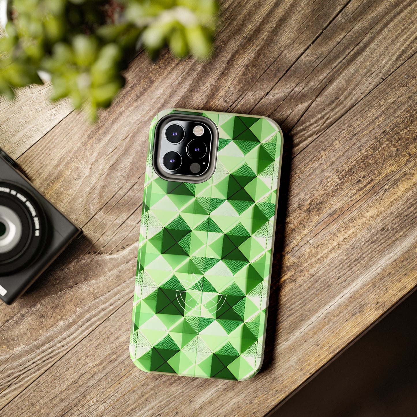 Go Green and White! Geo Print Tough Phone Cases