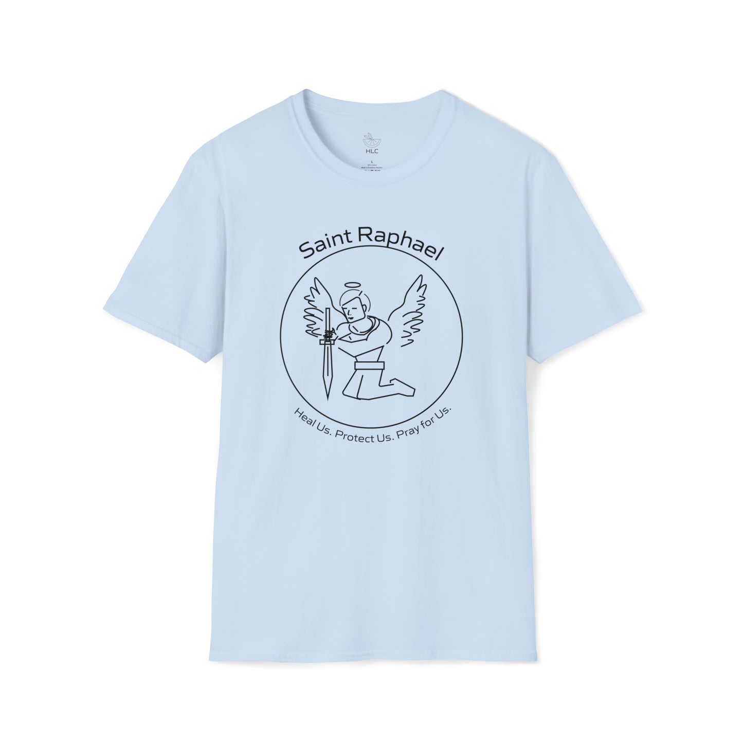 Archangel Saint Raphael w/ prayer Unisex Softstyle T-Shirt