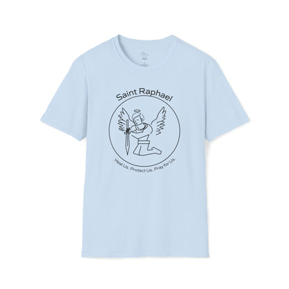 Archangel Saint Raphael w/ prayer Unisex Softstyle T-Shirt