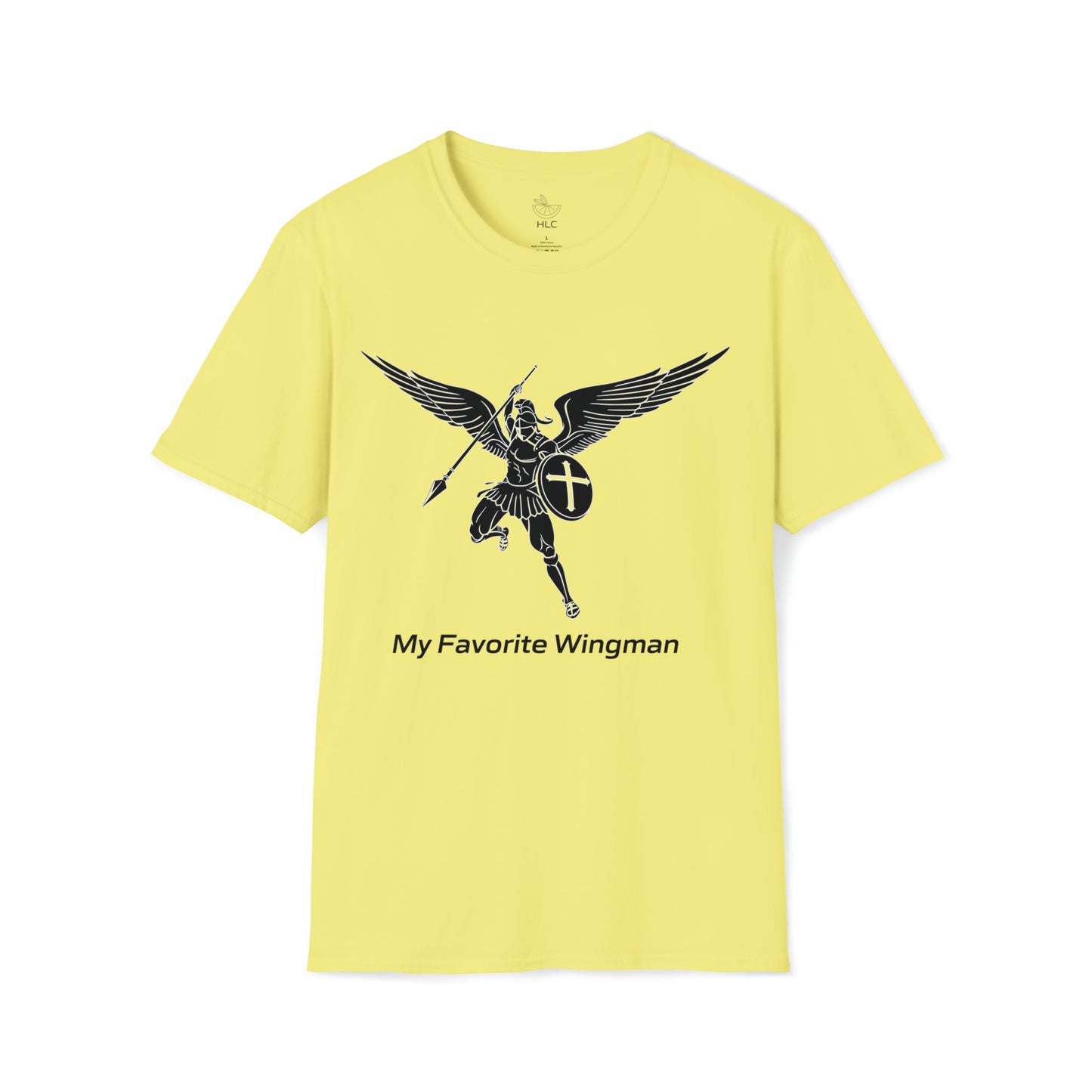 Archangel Favorite Wingman w/ prayer Unisex Softstyle T-Shirt