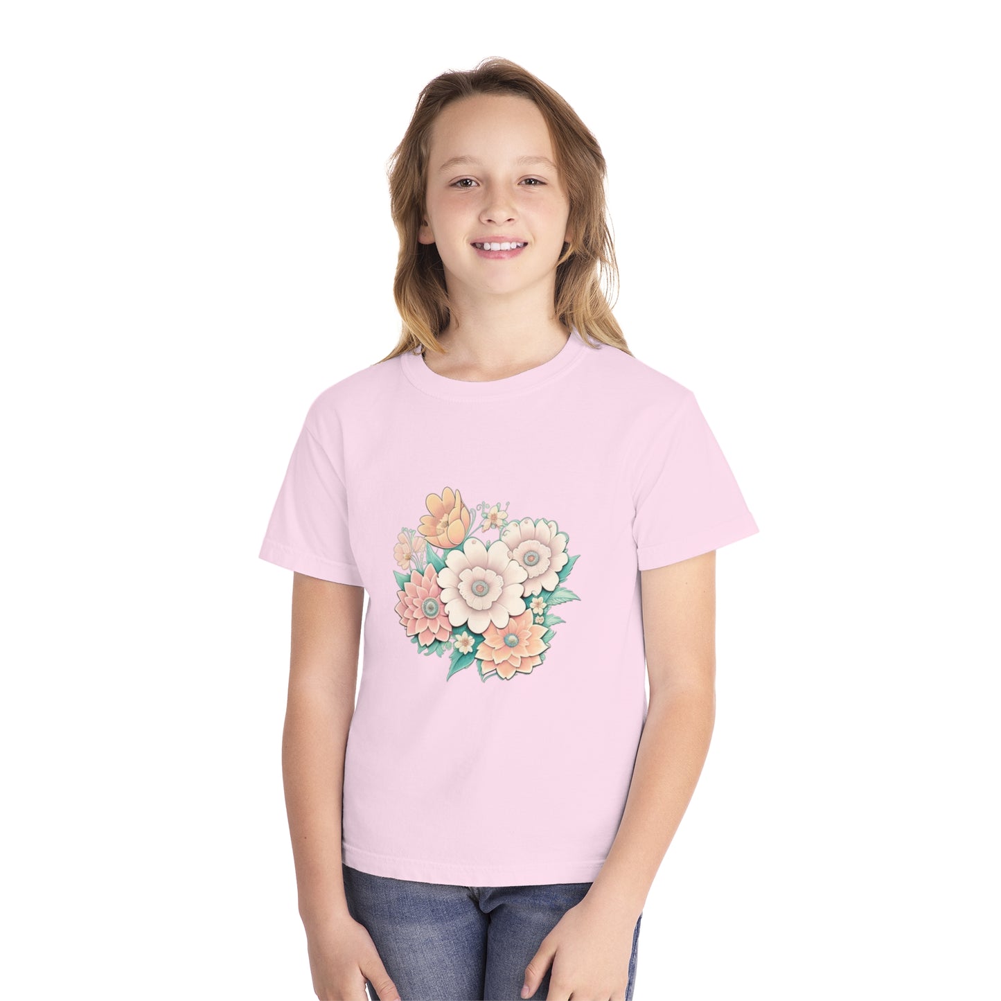 Mary Flowers Front Graphic Youth Midweight Tee