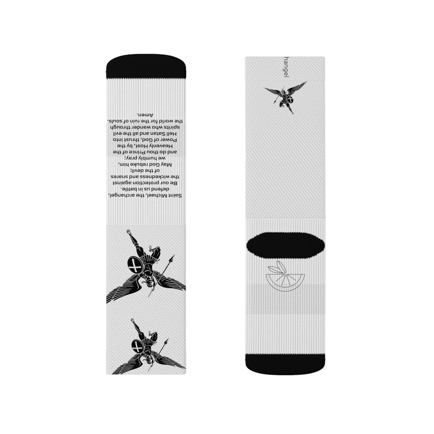 Saint Michael w/ prayer socks Sublimation Socks