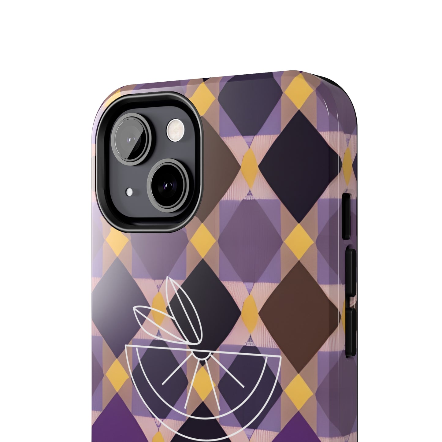 Purple Geo Plaid Tough Phone Cases