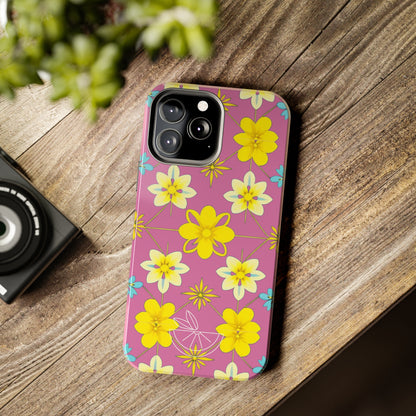 Vintage Yellow Flowers Tough Phone Cases