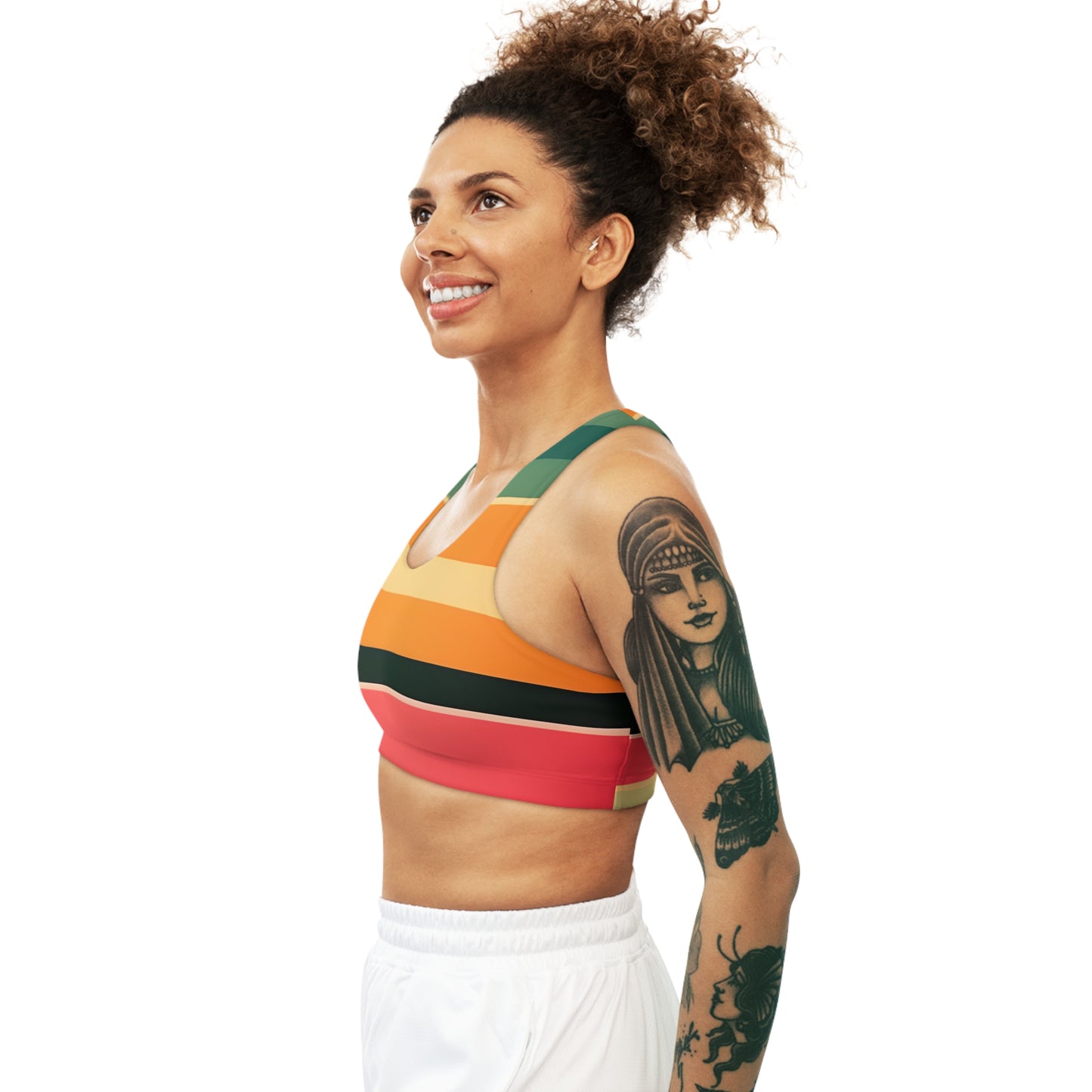 Vintage Stripes Seamless Sports Bra (AOP)