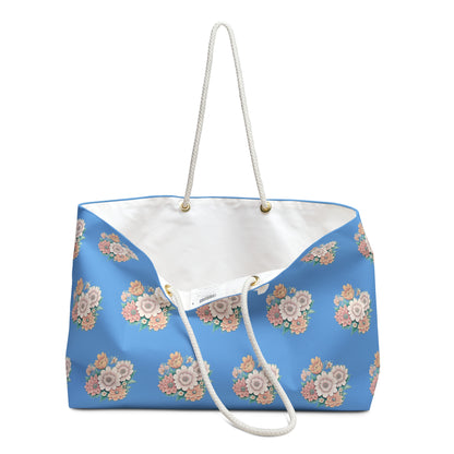 Hail Mary Flowers Blue Weekender Bag