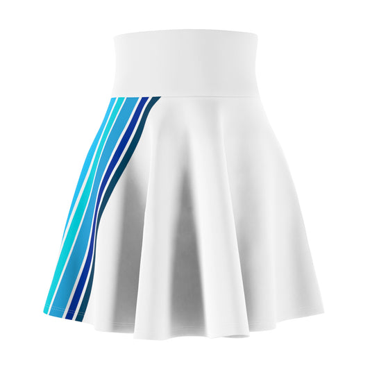 HLC Blue Stripes Women's Skater Skirt (AOP)