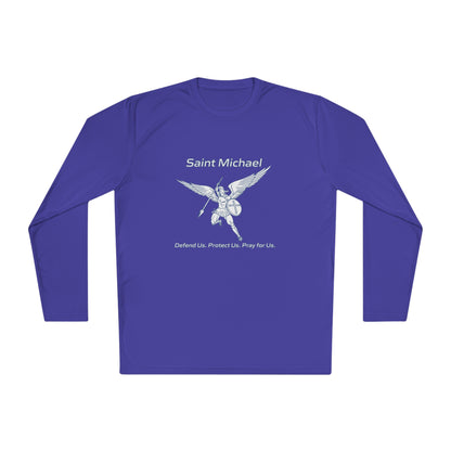 Archangel Saint Michael w/ prayer Unisex Lightweight Long Sleeve Tee