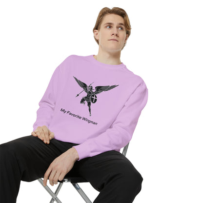 Archangel Saint Michael Unisex Garment-Dyed Sweatshirt