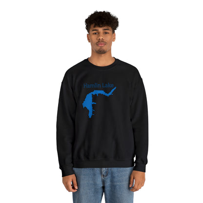 HLC Hamlin Lake Map Unisex Heavy Blend™ Crewneck Sweatshirt