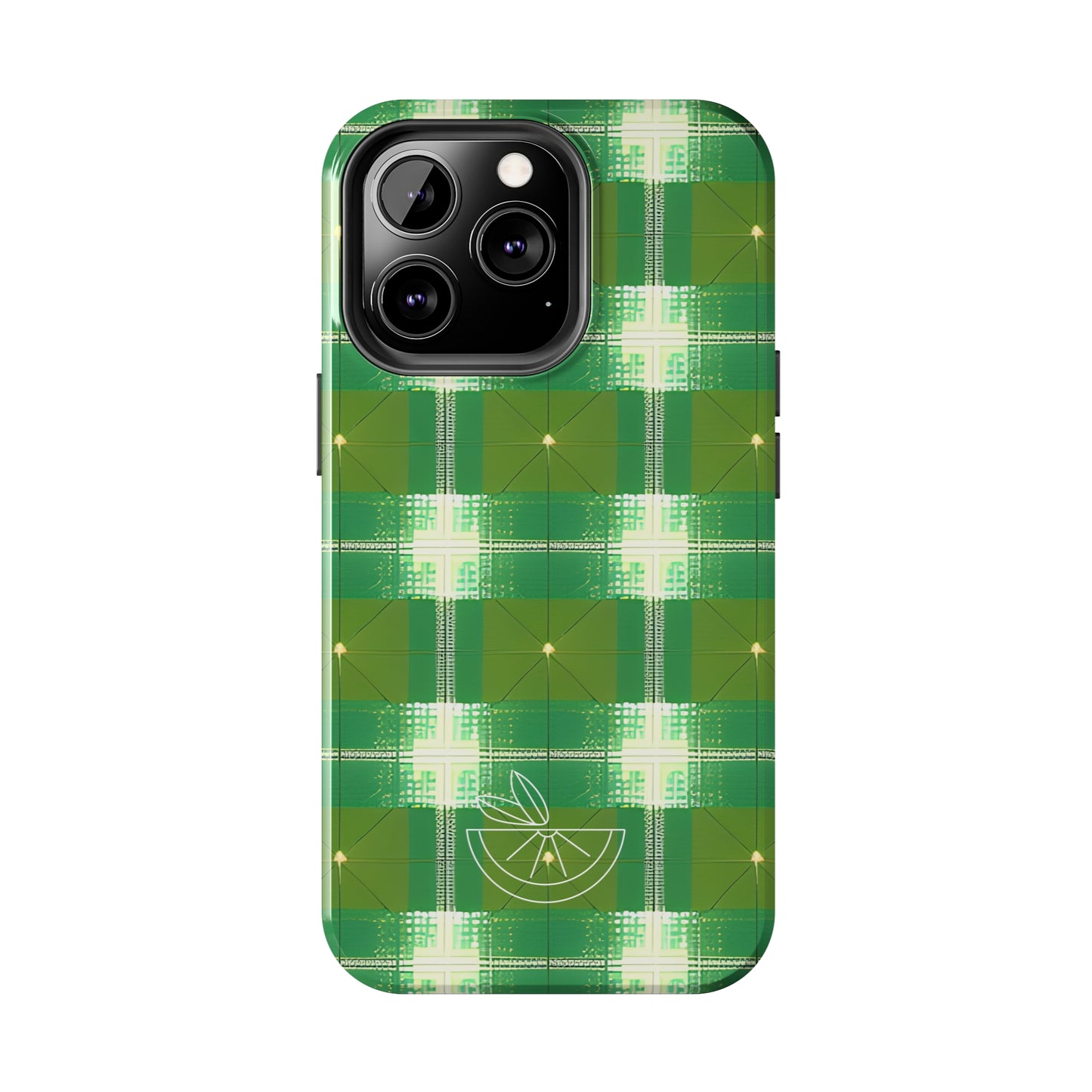 Green and White Print Tough Phone Cases