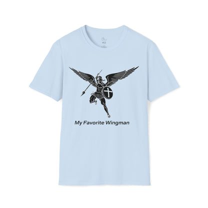 Archangel Favorite Wingman w/ prayer Unisex Softstyle T-Shirt