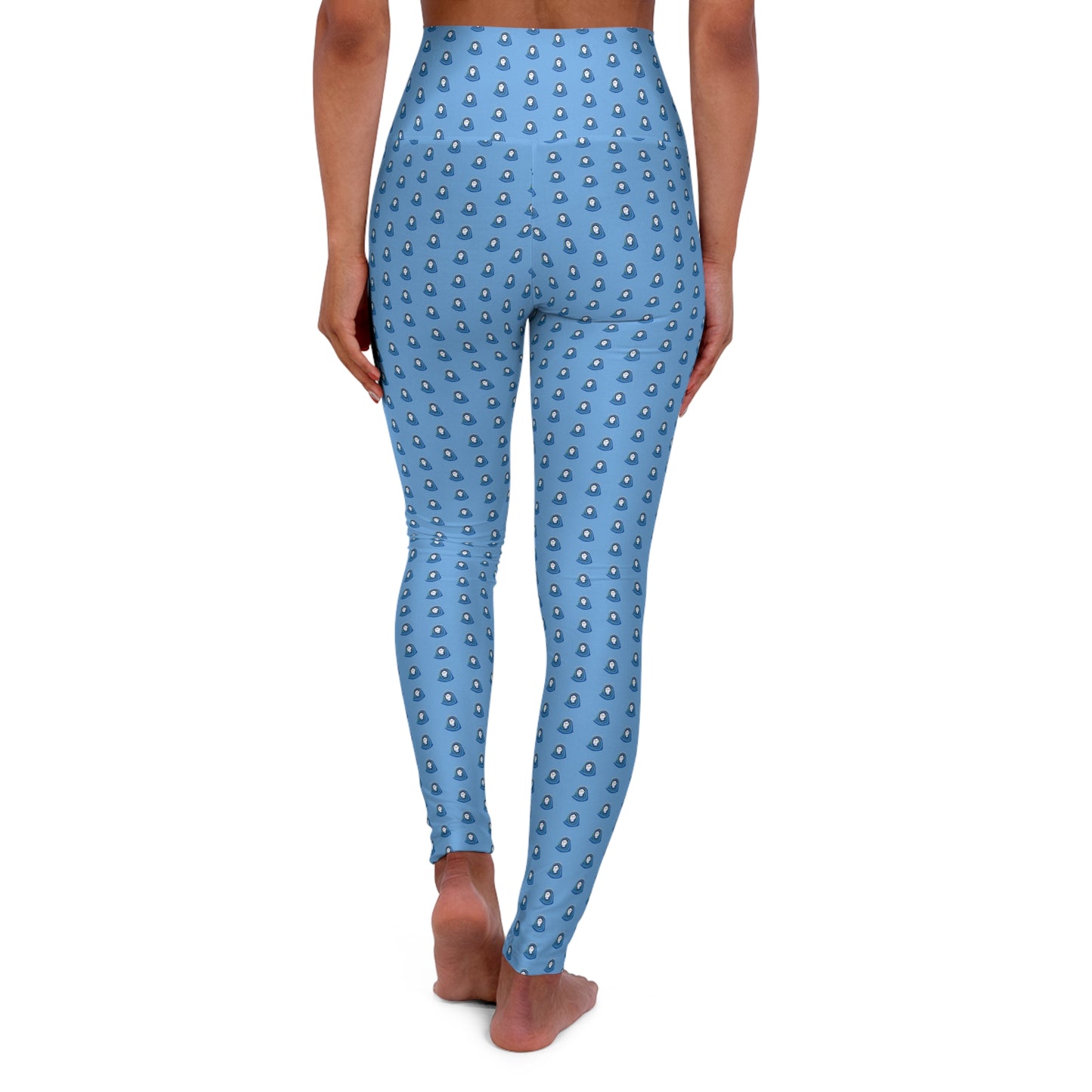 Hail Mary Fine Print Blue High Waisted Yoga Leggings (AOP)