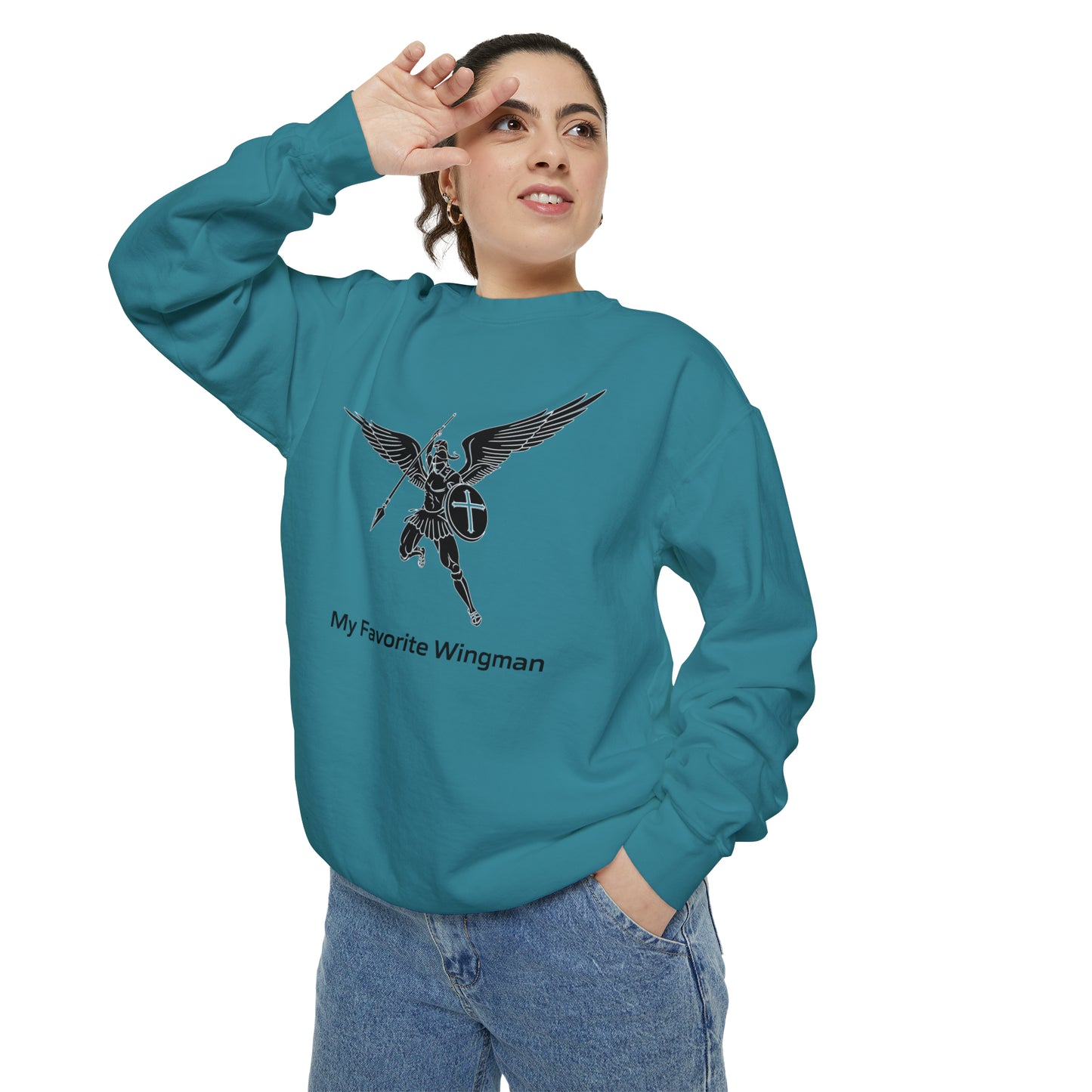 Archangel Saint Michael Unisex Garment-Dyed Sweatshirt