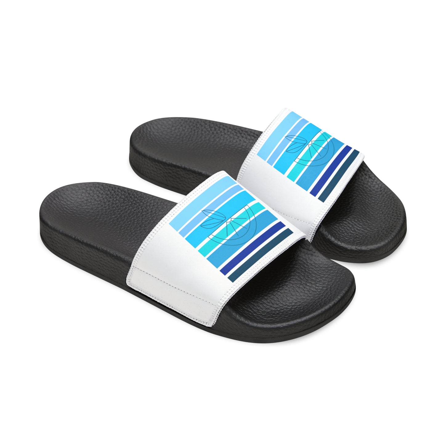 HLC Blue Stripes Youth PU Slide Sandals