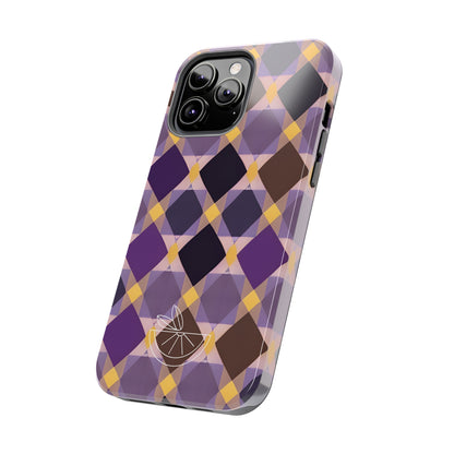 Purple Geo Plaid Tough Phone Cases