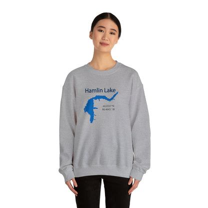 HLC Hamlin Lake Map Unisex Heavy Blend™ Crewneck Sweatshirt