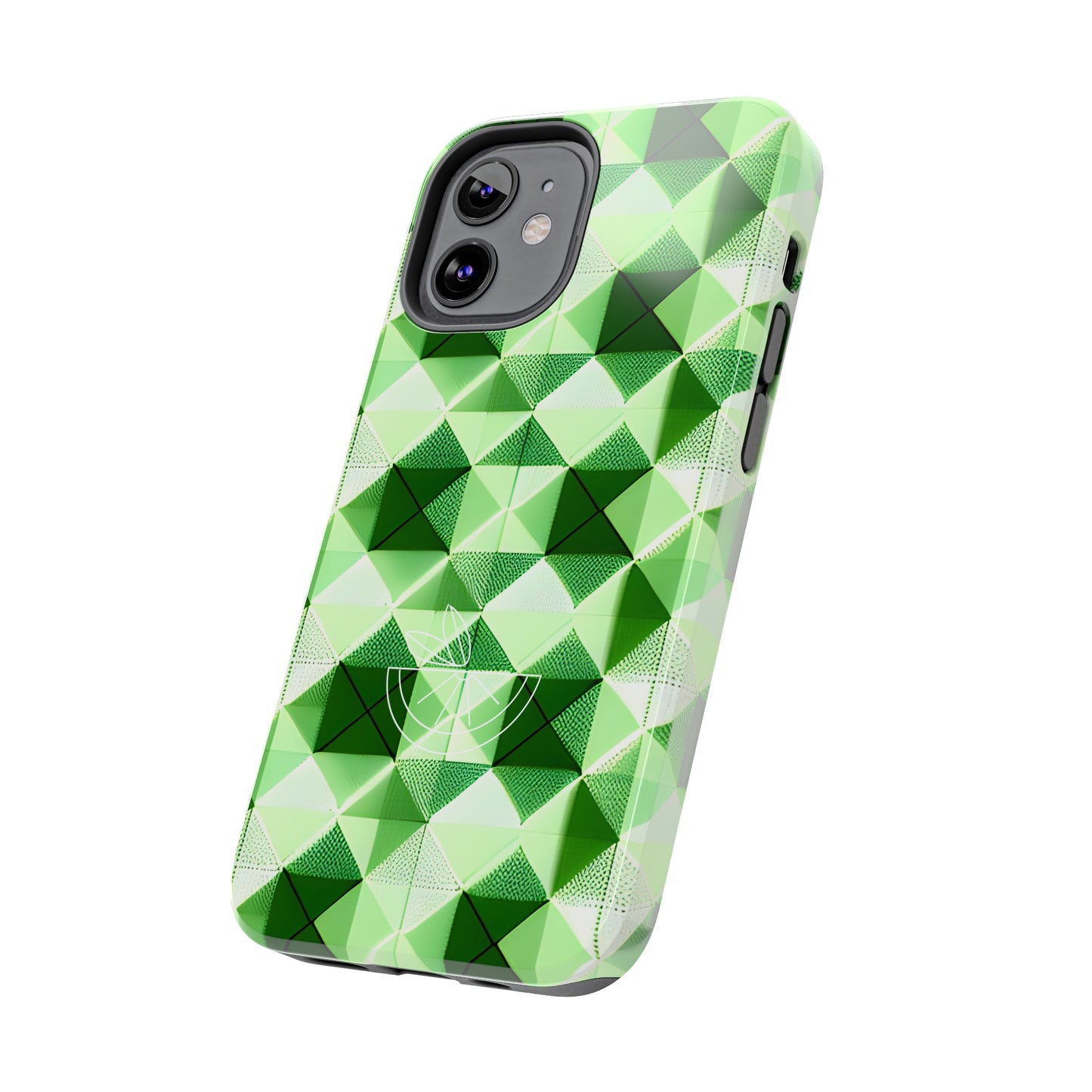 Go Green and White! Geo Print Tough Phone Cases