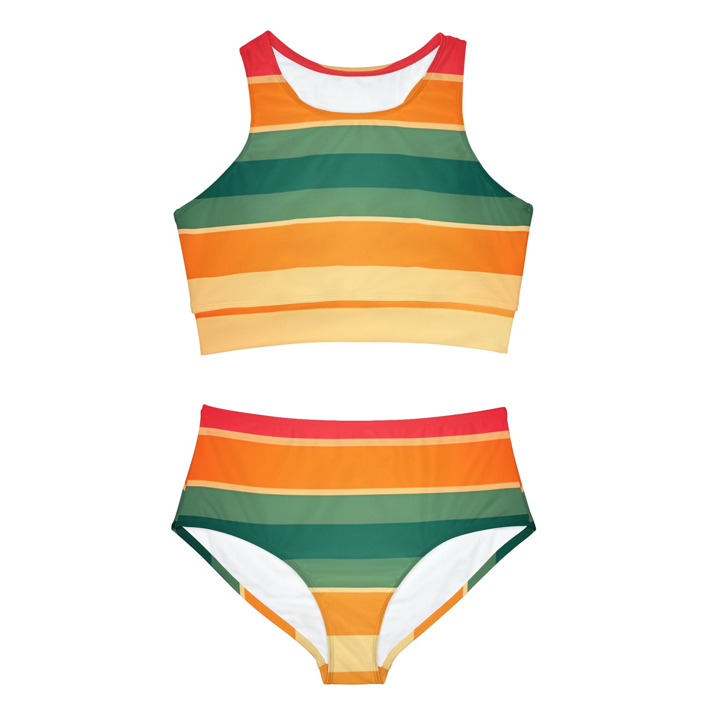 Vintage Stripes Sporty Bikini Set (AOP)