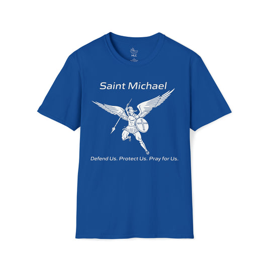 Archangel Saint Michael Art Design w/ prayer Unisex Softstyle T-Shirt