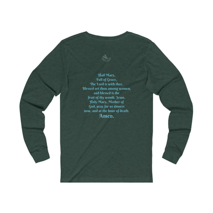 Hail Mary  w/prayer  Unisex Jersey Long Sleeve Tee