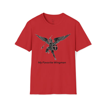 Archangel Favorite Wingman w/ prayer Unisex Softstyle T-Shirt