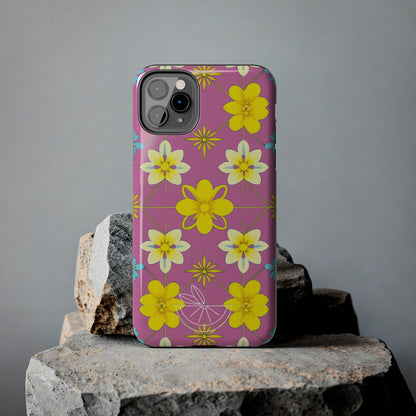 Vintage Yellow Flowers Tough Phone Cases