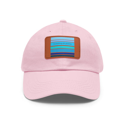 HLC Blue Stripes Dad Hat with Leather Patch (Rectangle)