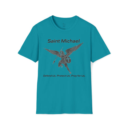 Archangel Saint Michael Art Design w/ prayer Unisex Softstyle T-Shirt