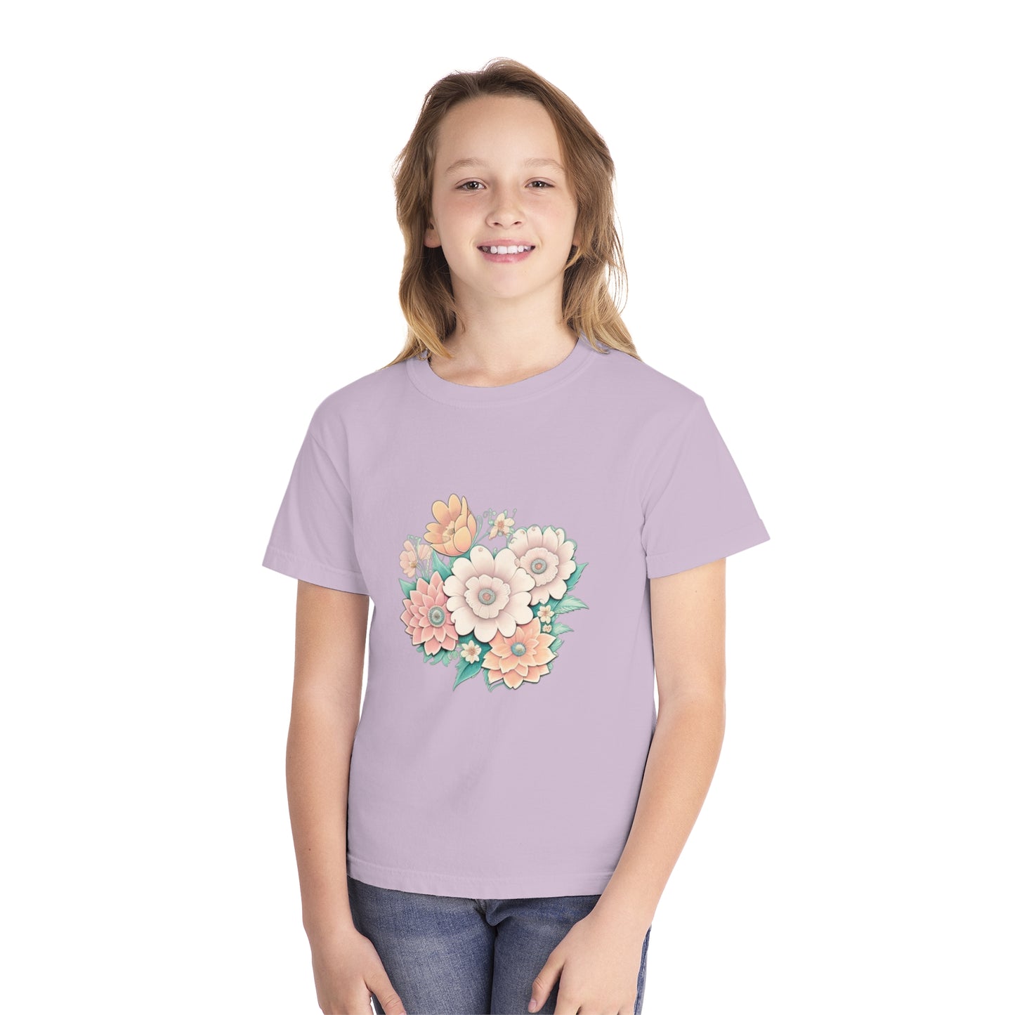 Hail Mary Prayer/Flowers Youth Midweight Tee