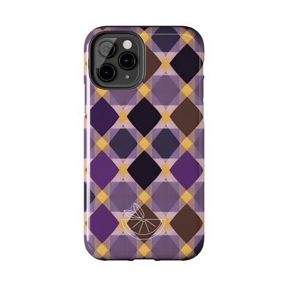 Purple Geo Plaid Tough Phone Cases