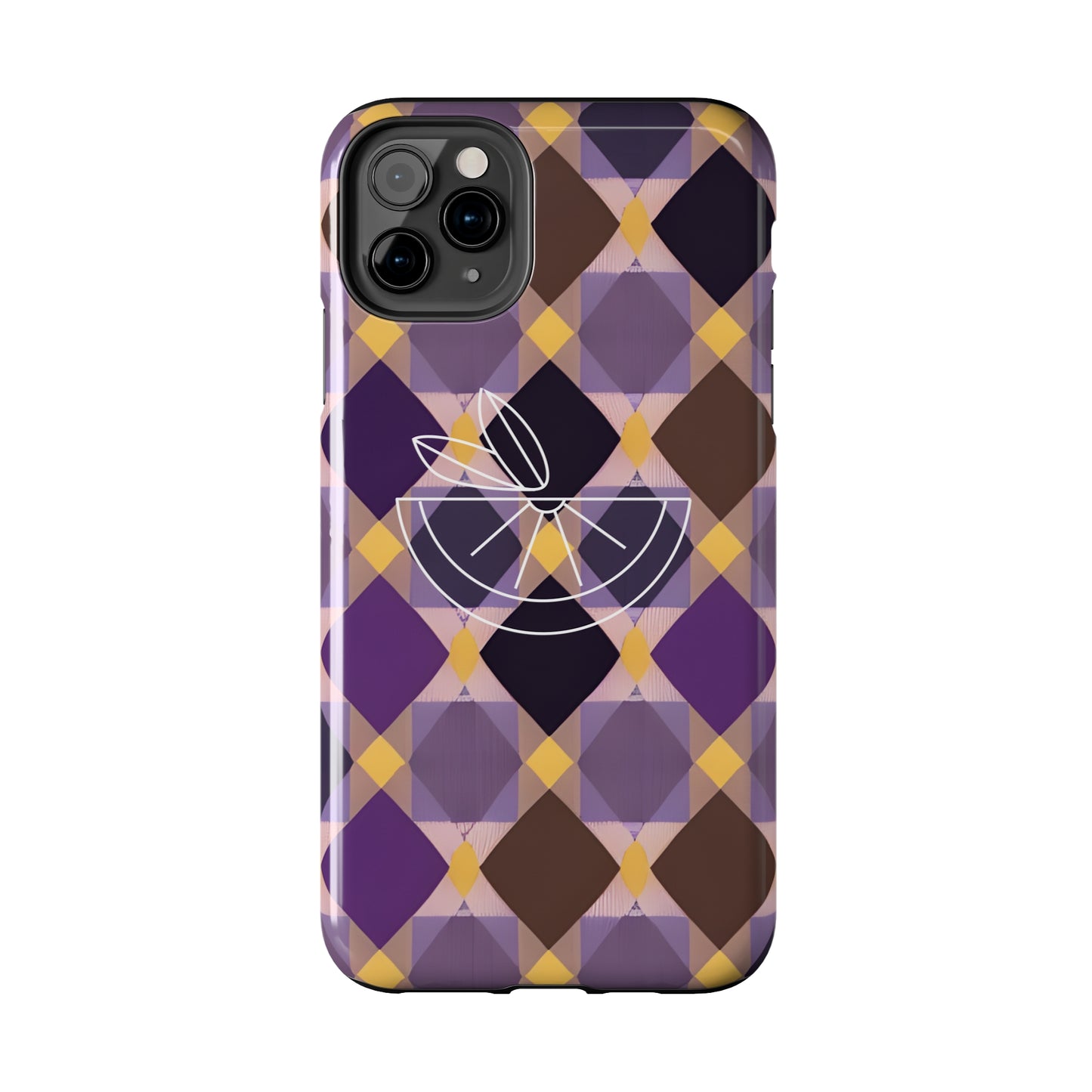 Purple Geo Plaid Tough Phone Cases