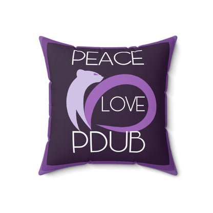 Peace Love PDUB Spun Polyester Square Pillow