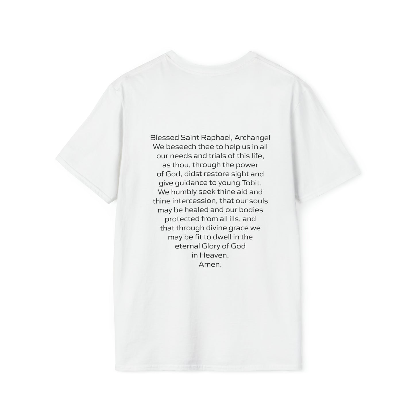 Archangel Saint Raphael  w/ prayer Unisex Softstyle T-Shirt