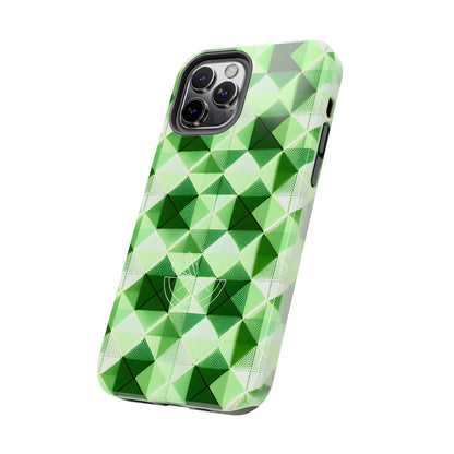 Go Green and White! Geo Print Tough Phone Cases